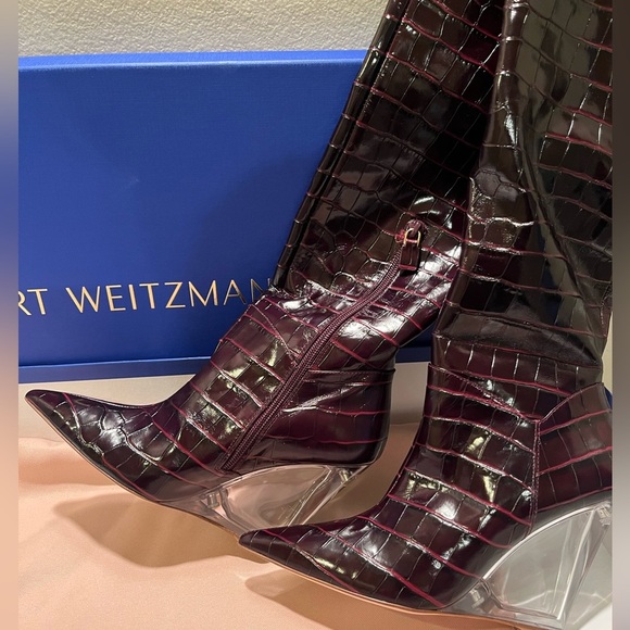 Stuart Weitzman Shoes - Stuart Weitzman Lucite 100 Wedge Boot Brand New Size 7